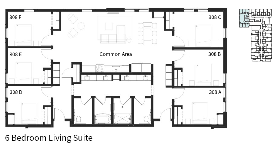Floor plan for 1 bed, 163 sqft